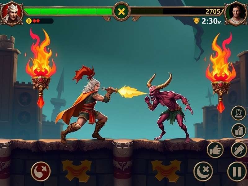 Cumin Champion Rise Up gameplay screenshot showing hero fighting demons